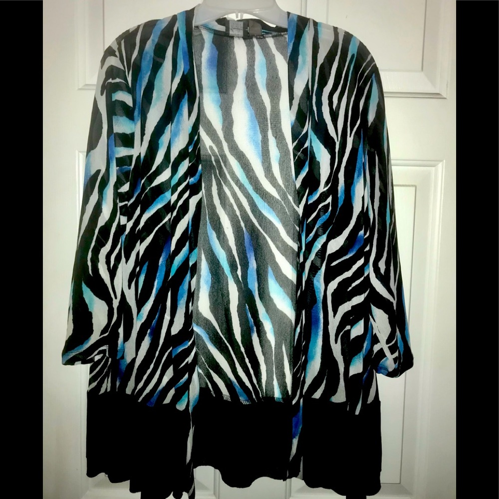 Chico’s Animal Print Sheer Overlay Jacket 3